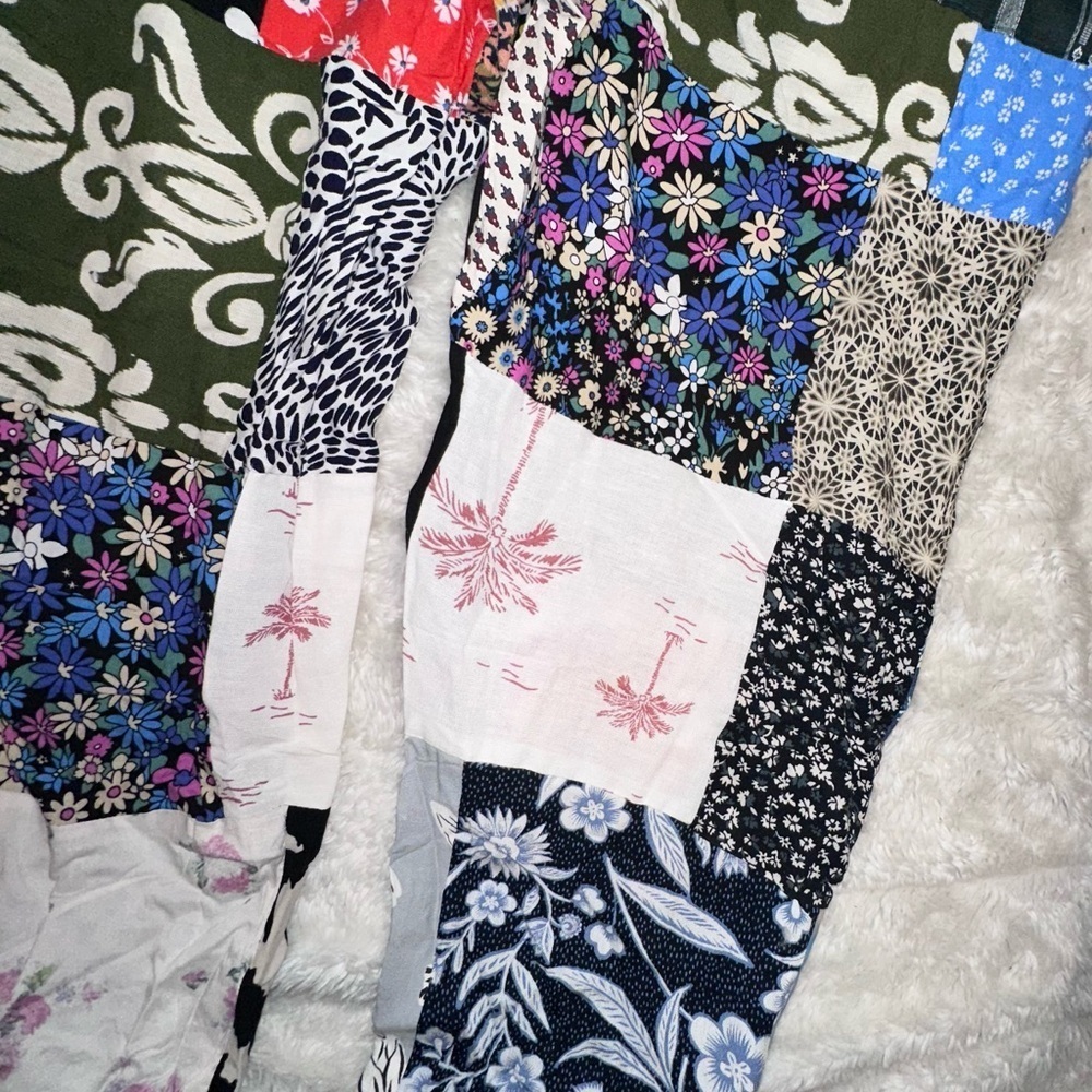 Patchwork Rayon Overalls Size Medium/Large See Me… - image 4